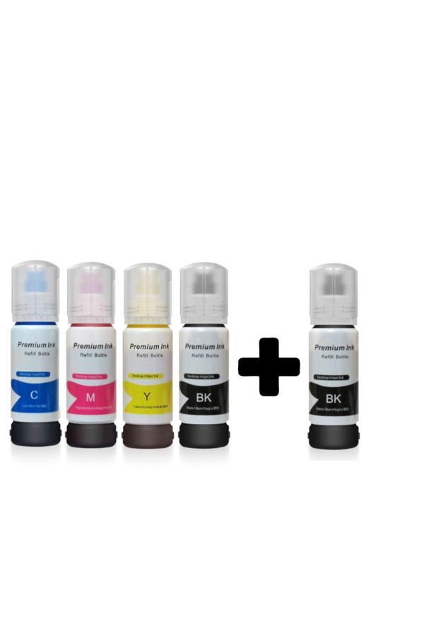 Duruink Epson Ecotank L6190 101 103 Uyumlu Muadil Mürekkep Seti 5X70Ml + Extra Siyah - Image 1