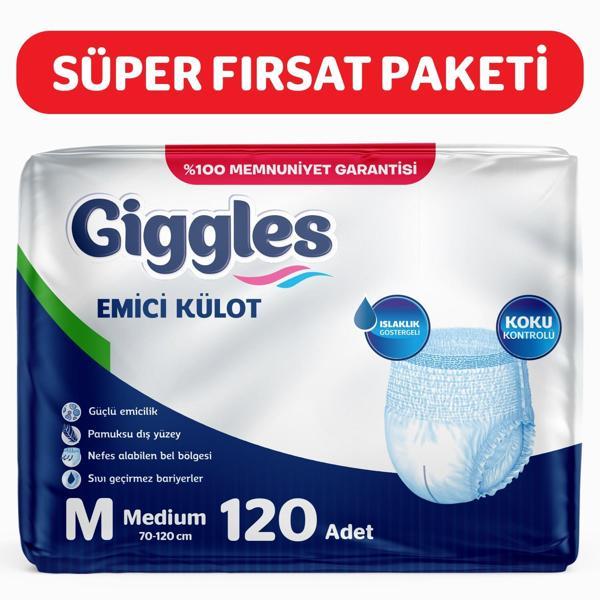 GİGGLES KÜLOTLU HASTA BEZİ MEDIUM 120 ADET - Image 1