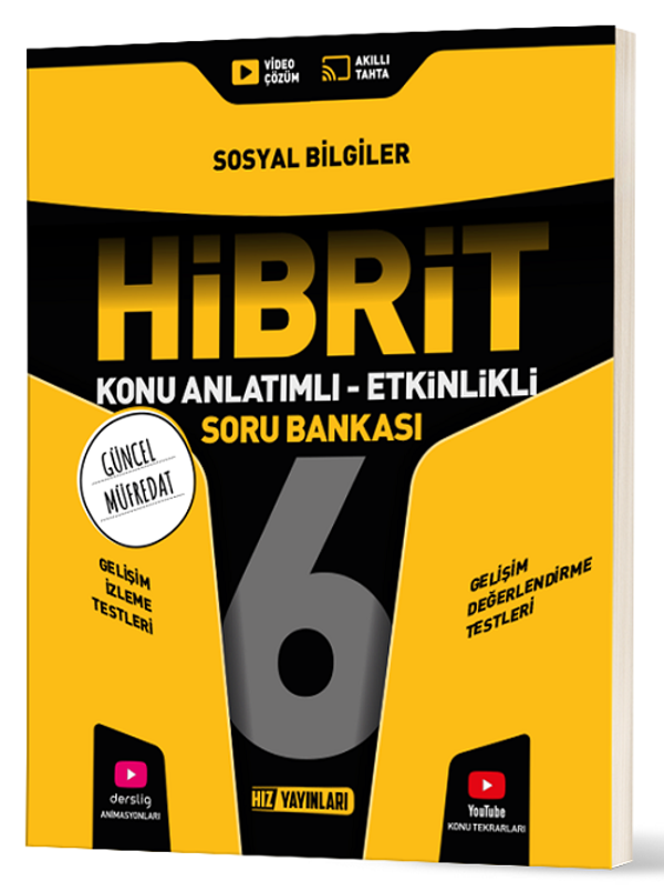 Hız Yayınları 6. Sınıf Sosyal Bilgiler Hibrit Konu Anlatımlı Etkinlikli Soru Bankası - Hız Yayınları - Image 1