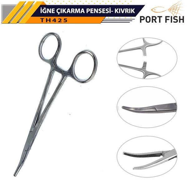 Portfish İğne Çıkarma Pensesi Kıvrık 20cm - Image 1