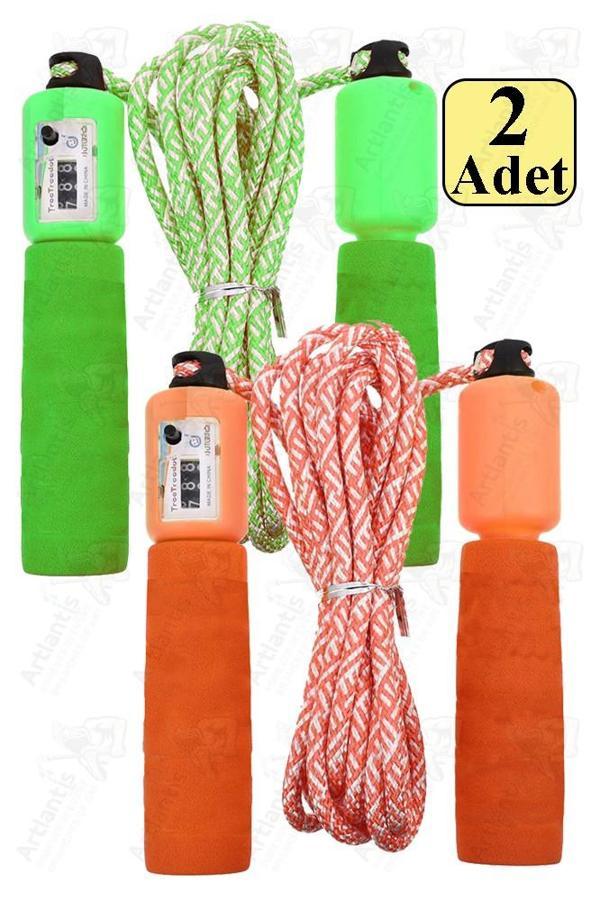 Atlama İpi Ayarlanabilir Sayaçlı 2 Adet Ayarlı Göstergeli Atlama İpi Evde Spor İpi Sünger Tutamaçlı Antreman Egzersiz - Image 1