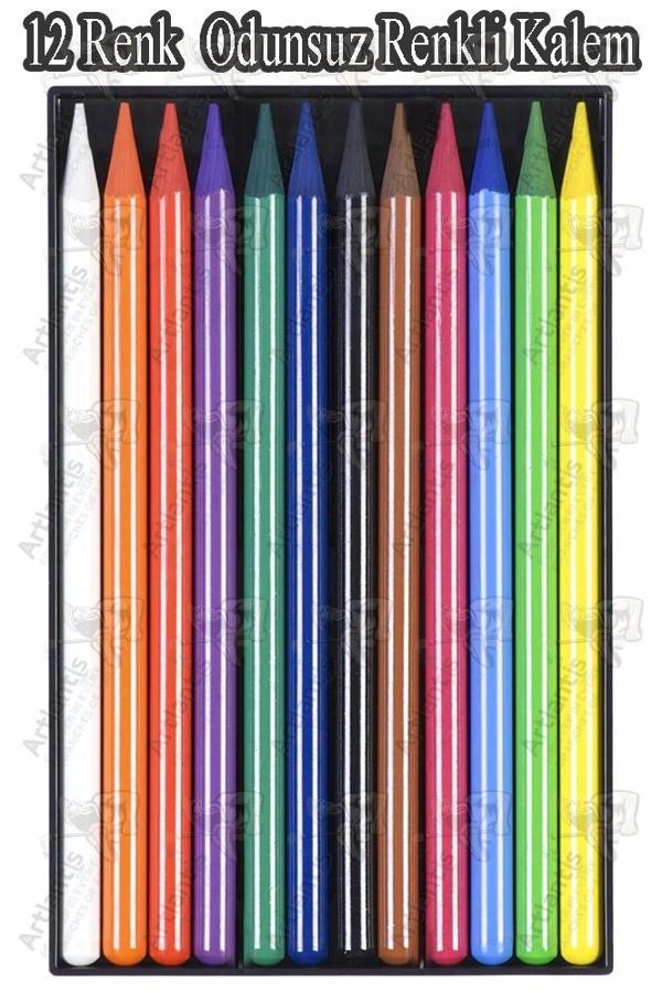 Odunsuz Grafiti Kalemi 12 Renk 1 Paket Odunsuz Kömür Kalemi 12 li Füzen Kalemi Çizim Kalemi Eskiz ve Karakalem Kalemi - Image 1