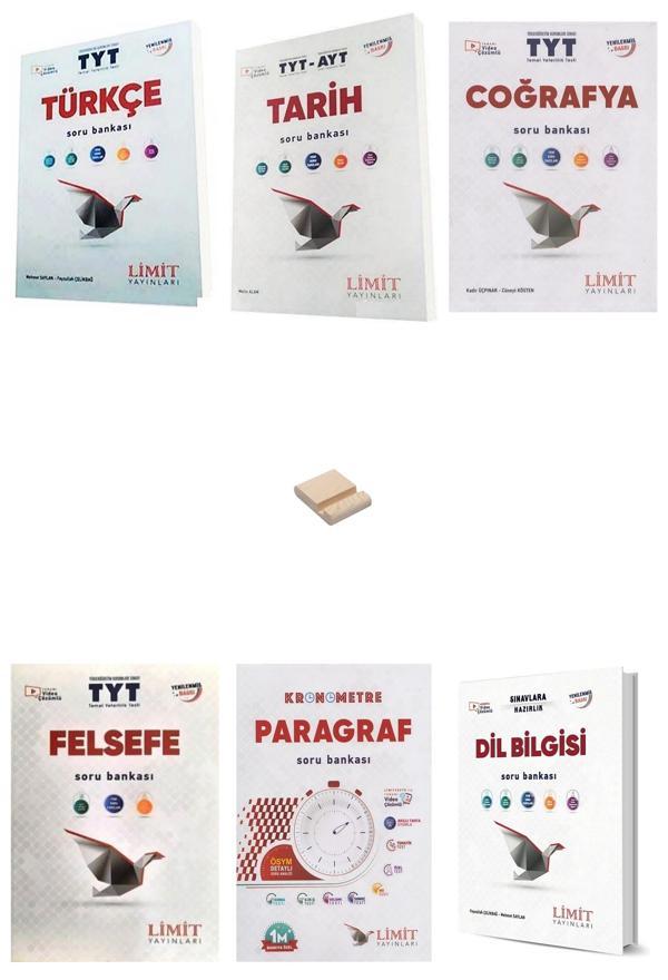Limit TYT Türkçe Tarih Coğrafya Felsefe Paragraf ve Dil Bilgisi Soru Bankası 6lı Set +Telefon Standı - Limit Yayınları - Image 1