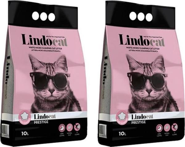 Lindocat Bebek Pudralı Ince Taneli Topaklaşan Kedi Kumu 10 Lt 2 adet - Image 1