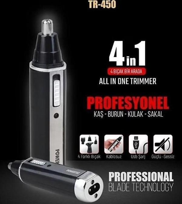 Powertec TR-450 4in1 Kulak Burun Tüy Kesme Makinesi - Image 1