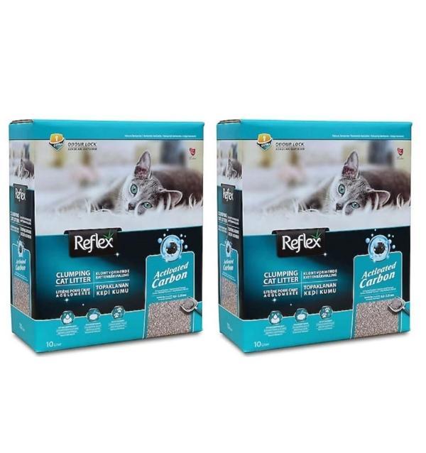 Reflex Aktif Karbonlu Süper Hızlı Topaklanan Kedi Kumu 10 Lt 2 Adet - Image 1