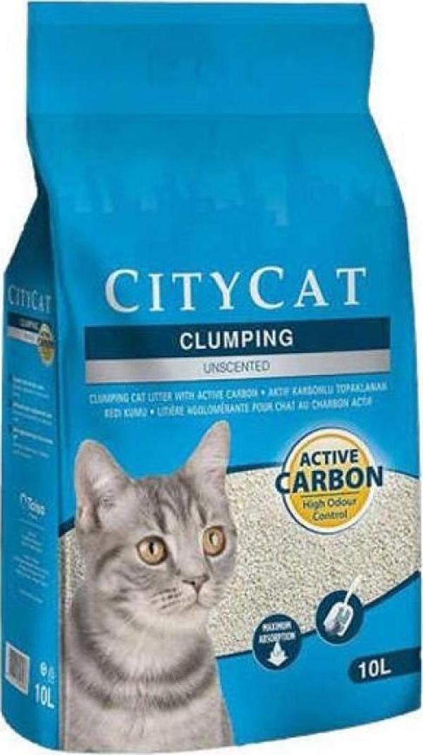 Sanicat City Cat Aktif Karbonlu Topaklanan Kedi Kumu 10 Lt - Image 1