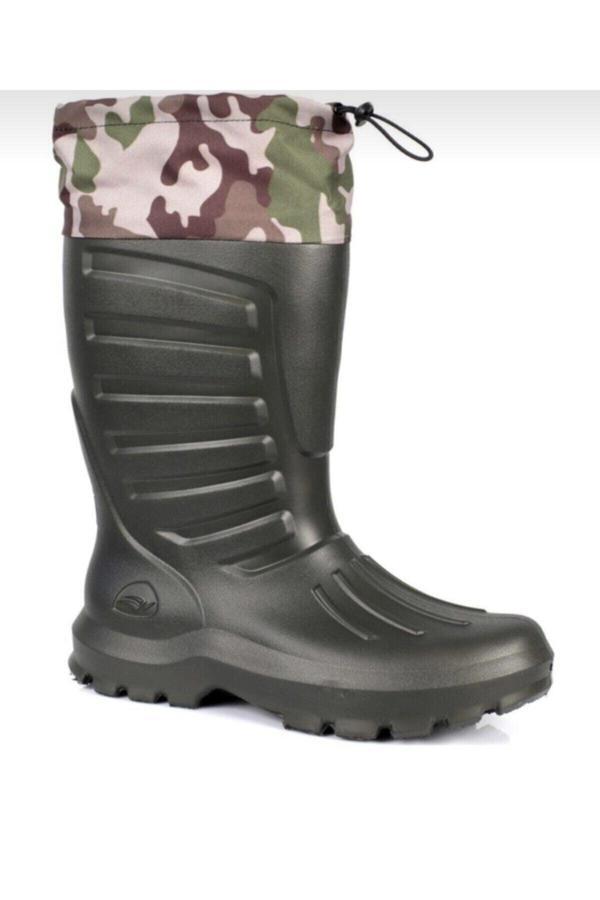 Sonimix Balıkçı Çizmesi Haki Eva Termal Çoraplı - Image 1