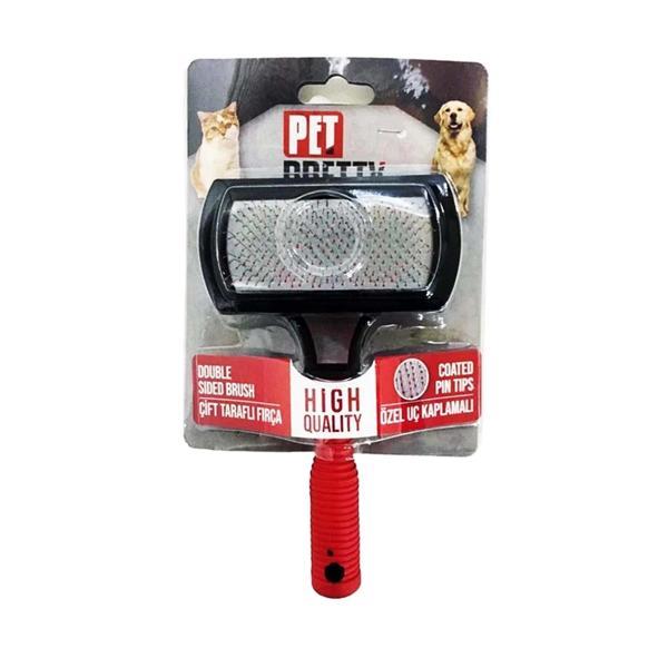 Pet Pretty Çift Taraflı Lüx Kedi Köpek Fırça Tarak 5,5x9 cm - 17 cm - Image 1