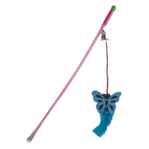 Markapet Plastik Saplı Kedi Oltası Kelebek Karışık Renk 42 cm - Image 1
