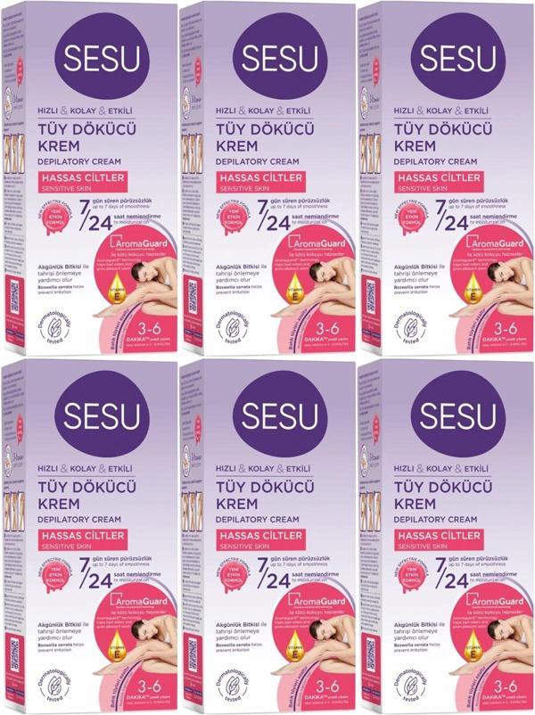 Sesu Tüy Dökücü Krem 40ML Hassas Ciltler/Sensitive (6 Lı Set) - Image 1