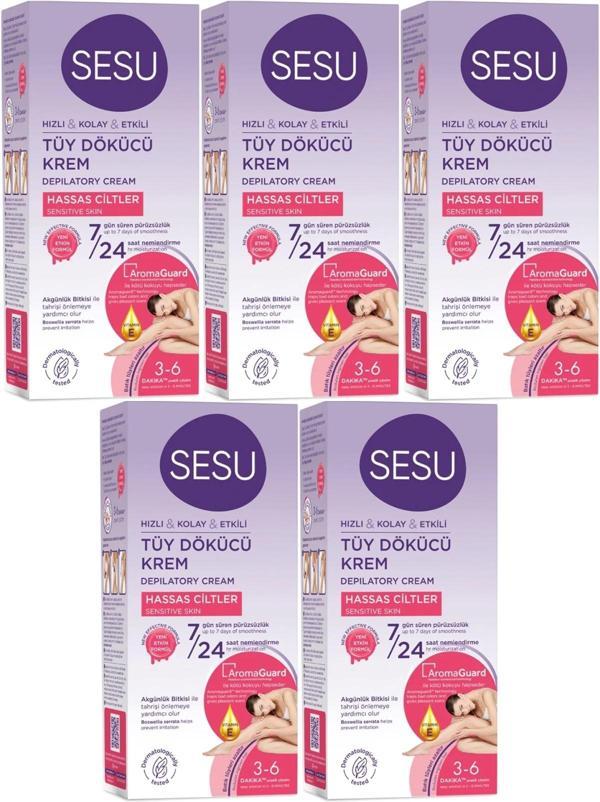 Sesu Tüy Dökücü Krem 40ML Hassas Ciltler/Sensitive (5 Li Set) - Image 1