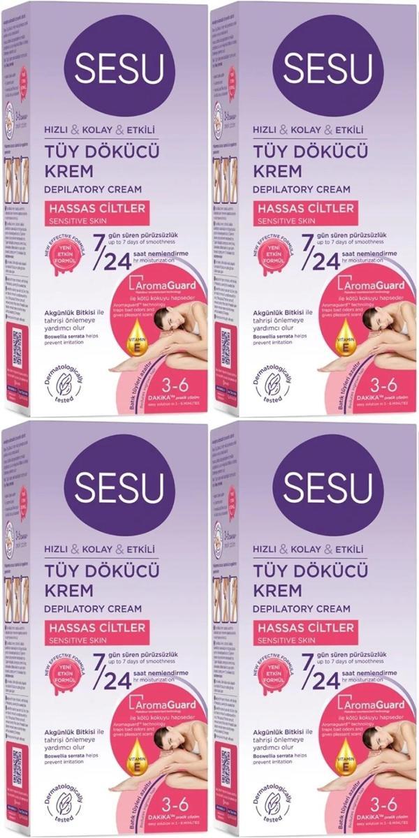Sesu Tüy Dökücü Krem 40ML Hassas Ciltler/Sensitive (4 Lü Set) - Image 1