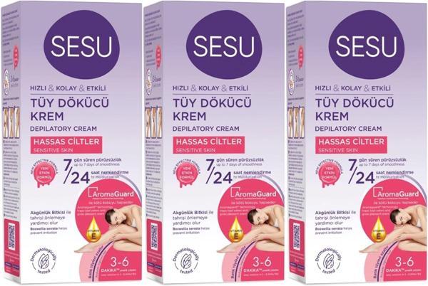 Sesu Tüy Dökücü Krem 40ML Hassas Ciltler/Sensitive (3 Lü Set) - Image 1