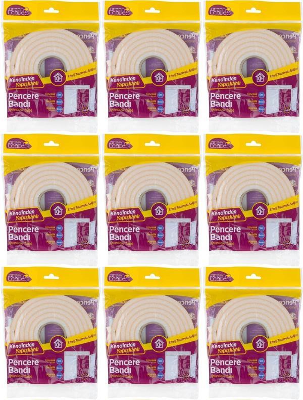 GreenLeaves Süngerli Pencere Bandı 5 Metre (9 Lu Set) - Image 1