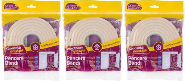GreenLeaves Süngerli Pencere Bandı 5 Metre (3 Lü Set) - Image 1