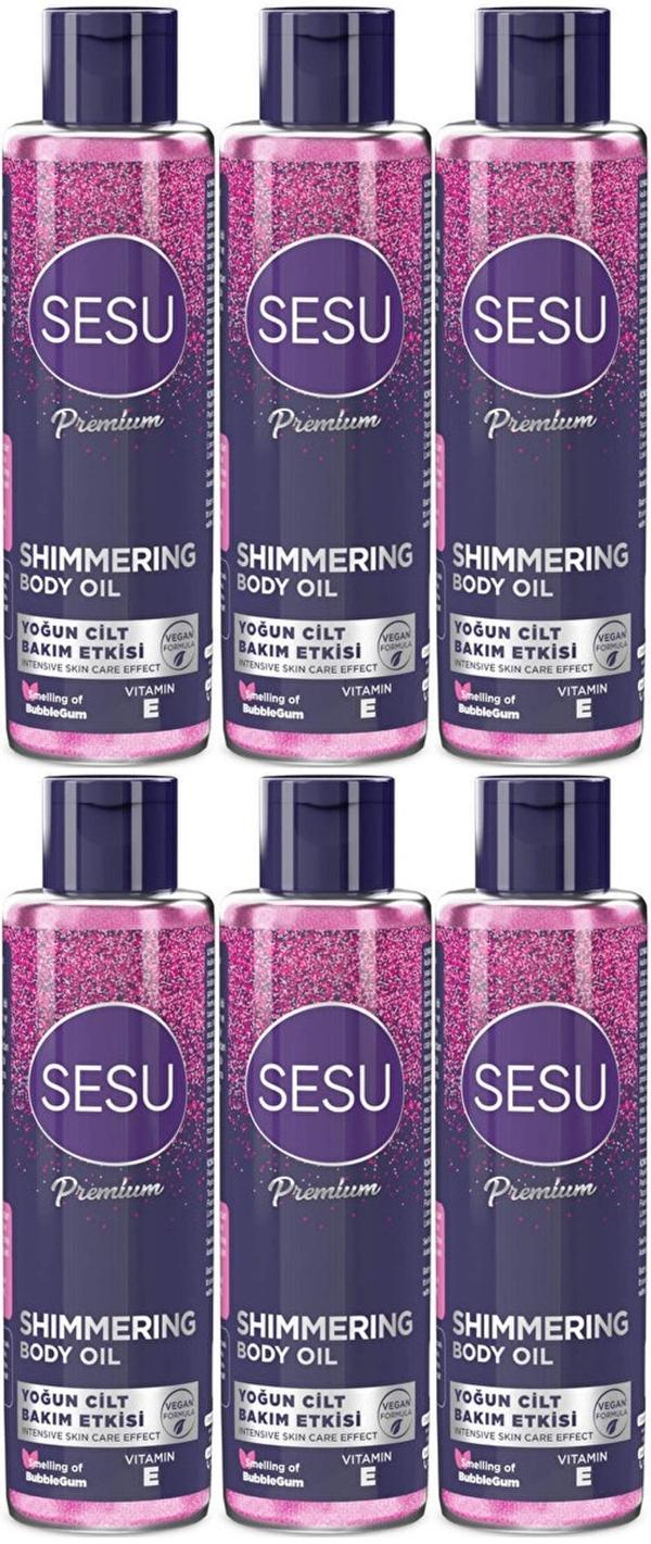 Sesu Simli Cilt Bakım Yağı 150ML (Shımmering Body Oıl) (6 Lı Set) - Image 1