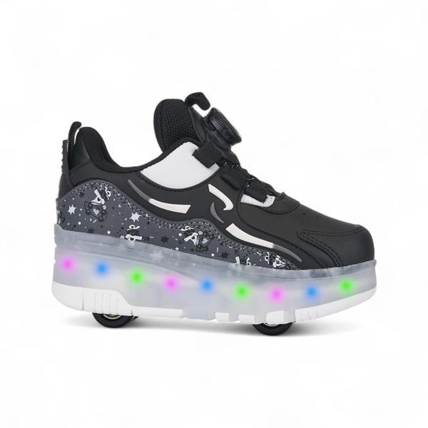 Majhi Rocky Patenli Çocuk Ortopedik Işıklı Tekerlekli Patenli Spor Kaykay 4 Tekerli Ayakkabı - Image 1