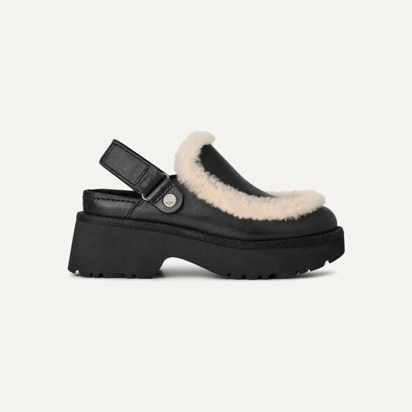 Kadın Sandalet 1171507 UGG W ESMEE LEATHER CLOG  Black - Image 1