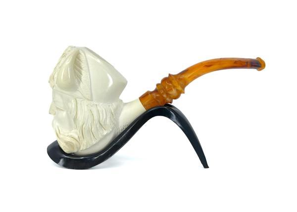 Lületaşı Pipo Doğal Lületaşı El Yapımı Özel Kutulu - Viking Gravür İşleme - Image 1