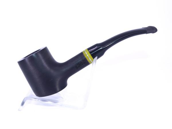 Pipsan Poker Sarı Bilezik 9mm Filtreli Çift Ağızlıklı Pipo - Siyah - Image 1