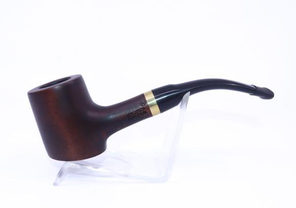 Pipsan Poker Altın Renk Bilezik 9mm Filtreli Çift Ağızlıklı Pipo - Kahverengi - Image 1