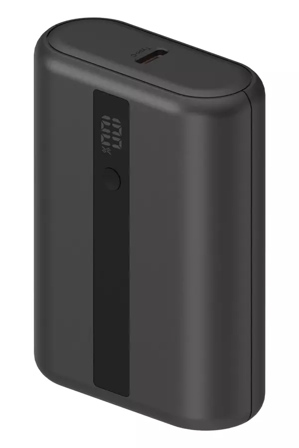 ComPac Mini 3 10.000 mAh Dijital Gösterge 20W Type-C ve 18W USB PD Hızlı Şarj Powerbank - Koyu Gri - Image 1