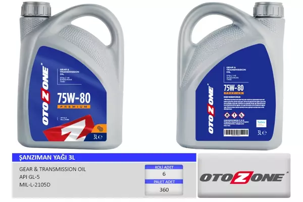 ŞANZIMAN YAĞI 75W-80 3LİTRE GL-5 75W80 (6 ADET) - Image 1