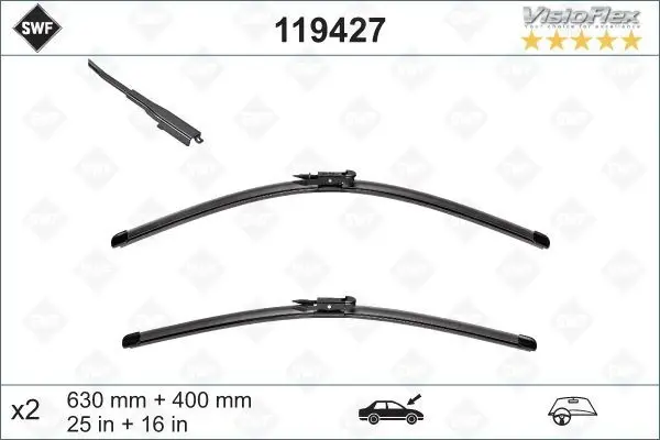 X SİLECEK 60 40CM 102 FLATBLADE-MUZ TİPİ BMW 3 SERİ E92 NISSAN QASHQAI 2007-2013 SWF 119427 61612159629 28890JD910 28890JD900 - Image 1