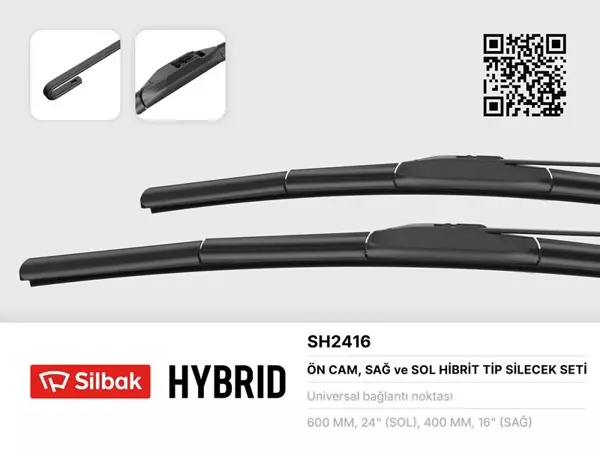 SİLECEK SÜPÜRGESİ 600/400MM MUZ TİPİ İ20 2001-2009 SKYWELL ET-5 2010-2020 HYUNDAI 110 AC3 2009-2019 TOYOTA YARIS CROSS MXP 2009-2020 UNIVERSAL - Image 1