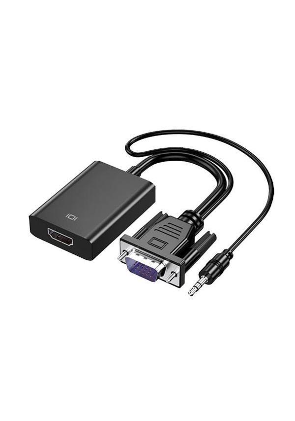Vga to Hdmı Full Hd 1080p/60Hz Dönüştürücü Kablo 50 Cm Görüntü Ve Ses Çevirici + Audio Aux Ses Kablo - Image 1
