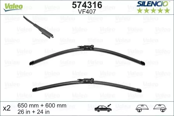 X SİLECEK SILENCIO 65 60 102 FLATBLADE-MUZ TİPİ VM407 MERCEDES VANEO 2002-2005 119388 BIYIKLI A1698200145 A4148200245 - Image 1