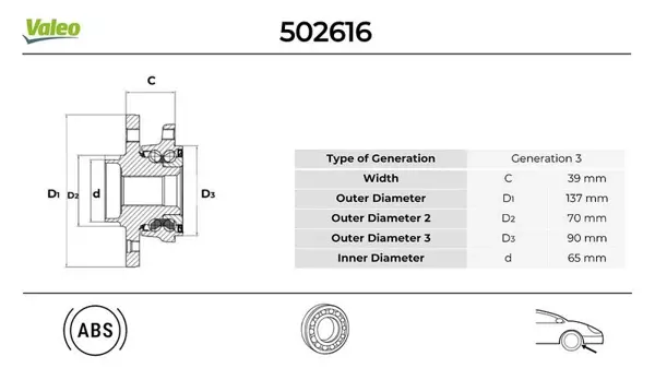 ÖN TEKER PORYASI RULMANLI VECTRA C 2002 SIGNUM 2003 93186387 1603243 1603294 93175327 - Image 1