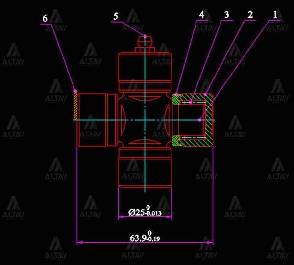 İSTAVROZ MAFSAL (ŞAFT) CARRY 1998-2001 / VITARA / JIMNY / PAJERO (64MM 10 25MM DIŞTAN SEGMAN) GUS 7 - Image 1
