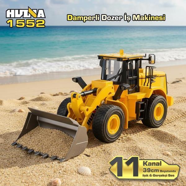 HUINA 1552 1/16 11CH RC Wheel Loader Damper Dozer Kamyon İş Makinesi Kazıcı Uzaktan Kumandalı RC Model Ses & Işık Sistem - Image 1