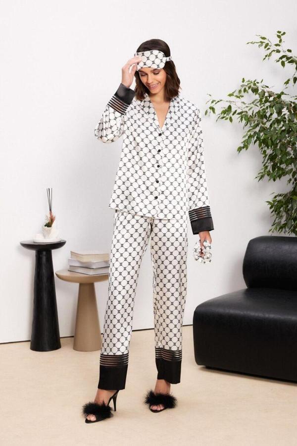 Pierre Cardin Saten Biyeli Kadın Pijama Takımı - 1300 - Image 1