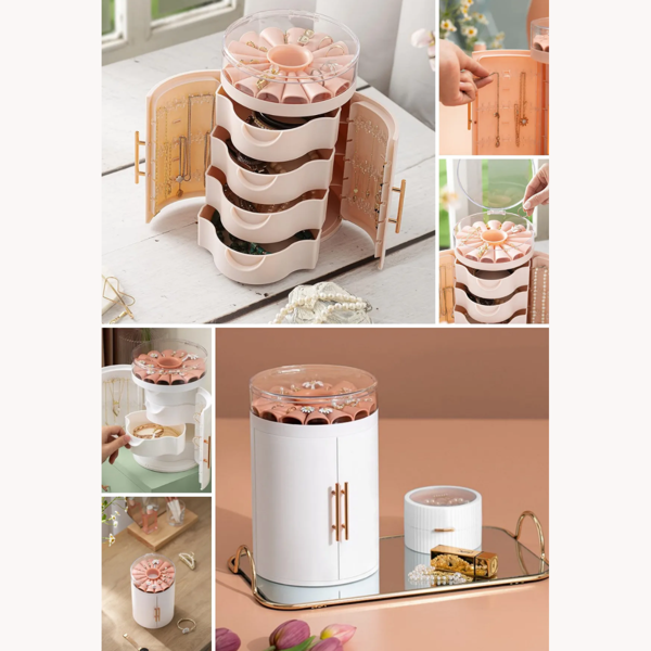 Mucit Home   Çekmeceli Kapaklı Askılı Takı Mücevherat Bijuteri Aksesuar Düzenleyici Organize - Image 1