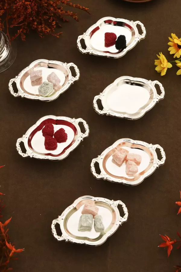 Mucit Home Mini Kulplu Oval Model Ayaklı Lokumluk 6'lı Takım - Image 1