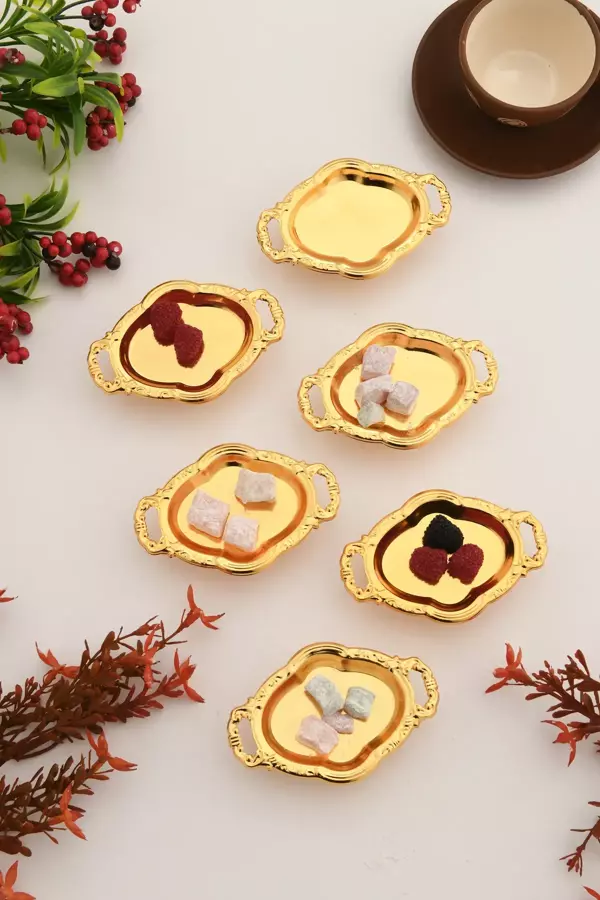 Mucit Home Mini Kulplu Oval Model Ayaklı Lokumluk 6'lı Takım - Image 1