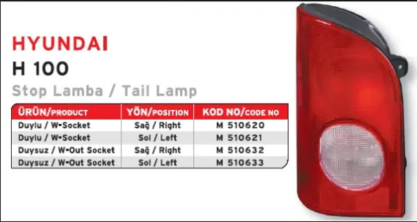 STOP LAMBASI DUYSUZ SAĞ H100 9240243800 - Image 1