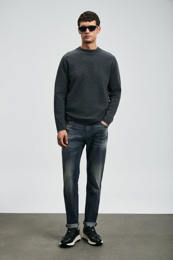 Lufian Erkek Hegel Spor Slim Fit Jean Pantolon 112200265 Gri - Image 1