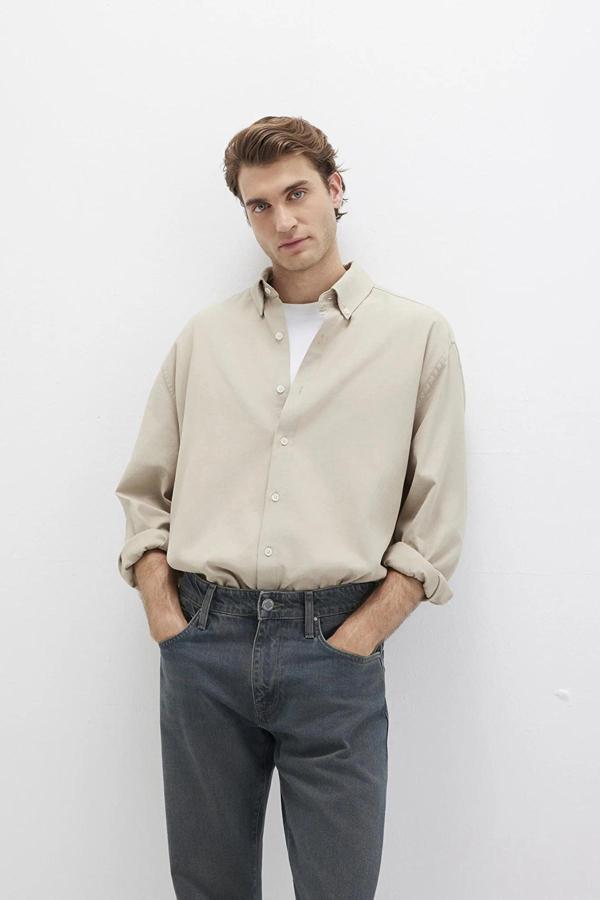 Mavi Erkek Çizgili Gömlek M0211756 Gri - Image 1