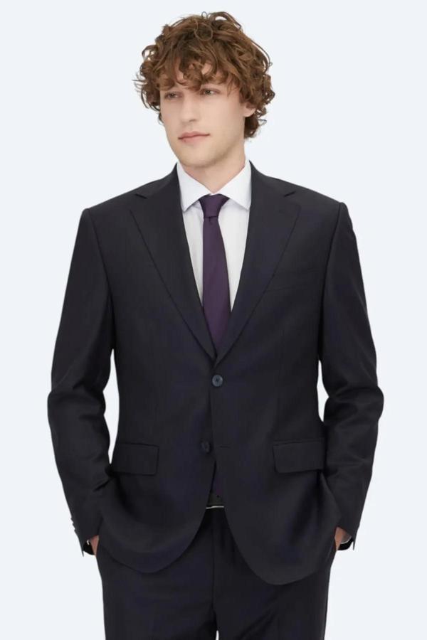 Kip Erkek Modern Fit Yün Karışımlı Takım Elbise TKM-2068 Lacivert - Image 1