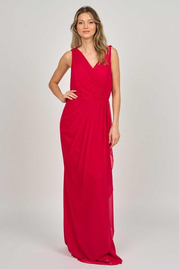 Doridorca Kadın Kolsuz Uzun Abiye Elbise 5922039 Kırmızı - Image 1