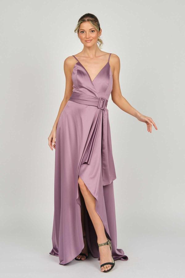 Doridorca Kadın Askılı Abiye Elbise 5923075 Lavanta - Image 1