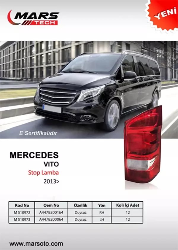 STOP LAMBASI SAĞ MERCEDES VİTO 2013 DUYSUZ - Image 1