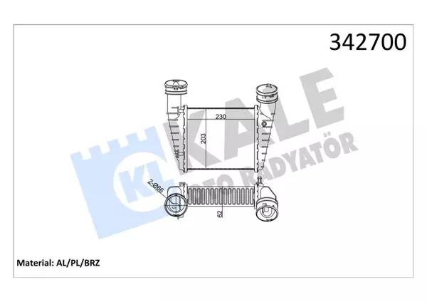 TURBO RADYATÖRÜ INTERCOOLER PASSAT-SUPERB AL/PL/BRZ 230X203X62 8D0145805C 3B0145805D 8D0145806 - Image 1