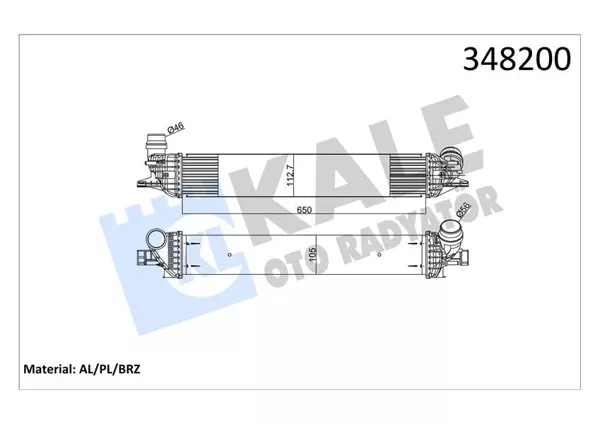 TURBO RADYATÖRÜ INTERCOOLER LOGAN 3 2.0 DCI AL-PL-BRZ 652X112X108 144960001R - Image 1