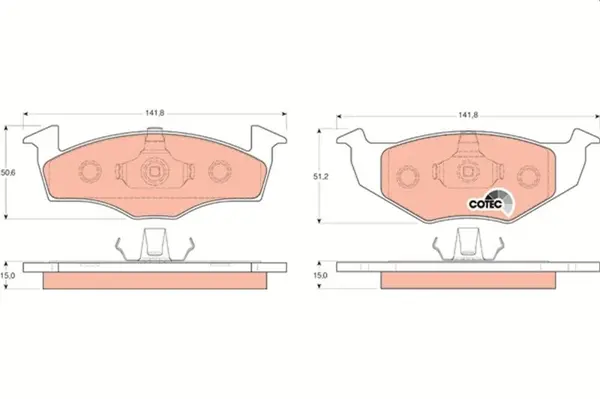 ÖN BALATA POLO 19959.01 IBIZA 19962.02 CORDOBA 19962.02 GOLF 3 1991-1997 1H0698151B - Image 1