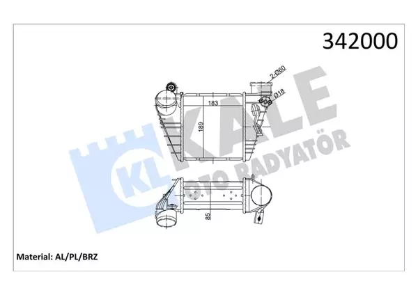 TURBO RADYATÖRÜ INTERCOOLER GOLF 4-BORA-A3-OCTAVIA-TOLEDO-LEON 1.9TDI 18310189.51085 AL/PL/B 1J0145805B 1J0145805D 1J0145805H - Image 1